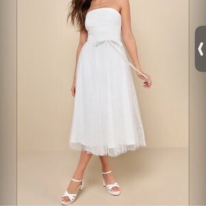 Lulus White Strapless Dress